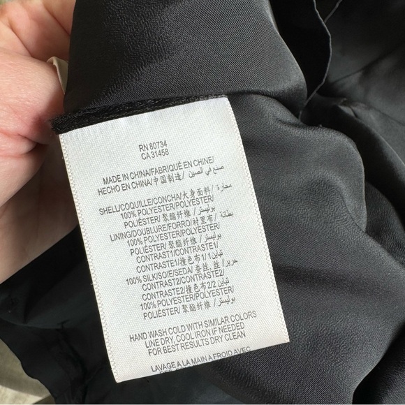 BCBG MAX AZRIA Soft-Shell Sheer ONE-SHOULDER TAFFETA DRESS Floral Hem - Black - Picture 14 of 14